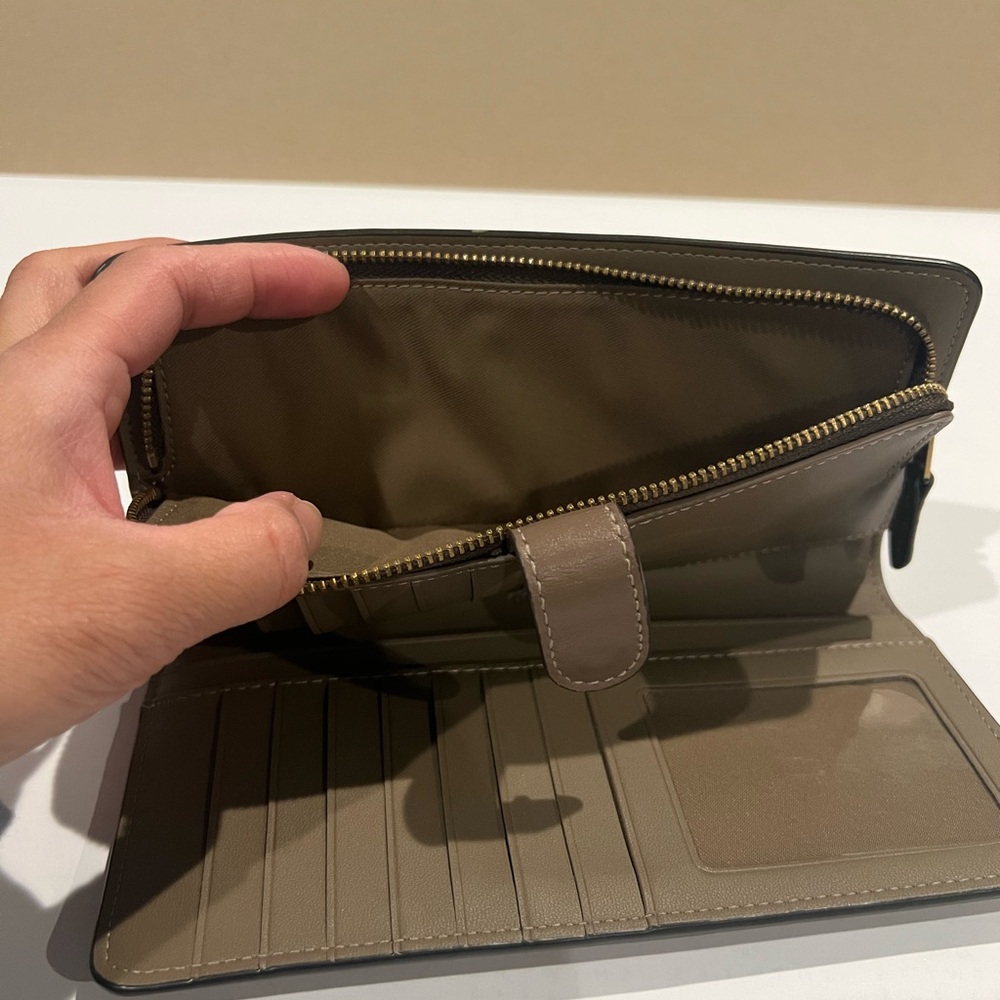 Coach Zip Around long Bifold Wallet In Dark Brown - Picture 5 of 6